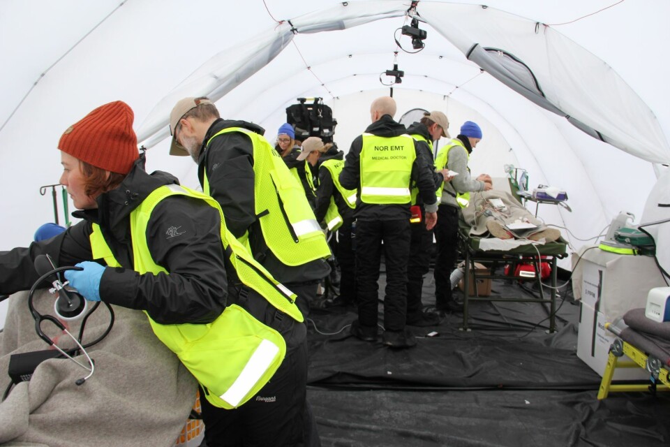 NOR EMT, Norwegian Emergency Medical Team i aksjon på øvelse.