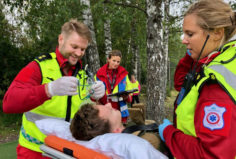 Hæljelaget på anafylaksi-case under Sykehuset Innlandet sitt mesterskap.