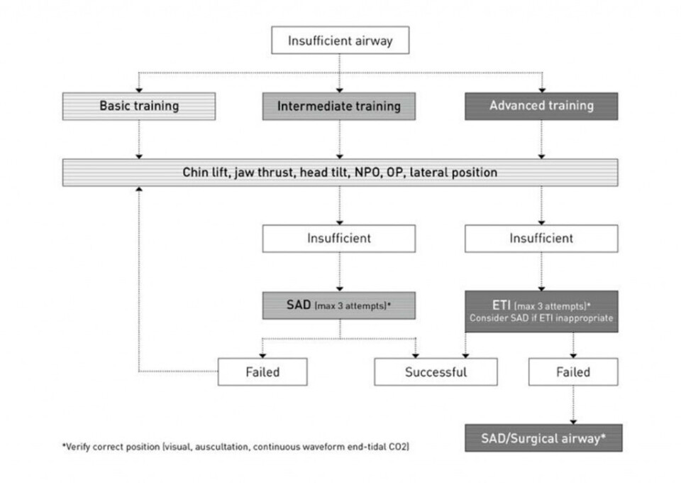 Modell - prehospital luftveishåndtering.