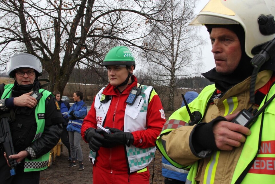 Innsatsleder kommandoplass (ILKO) på en PLIVO-øvelse i Innlandet.