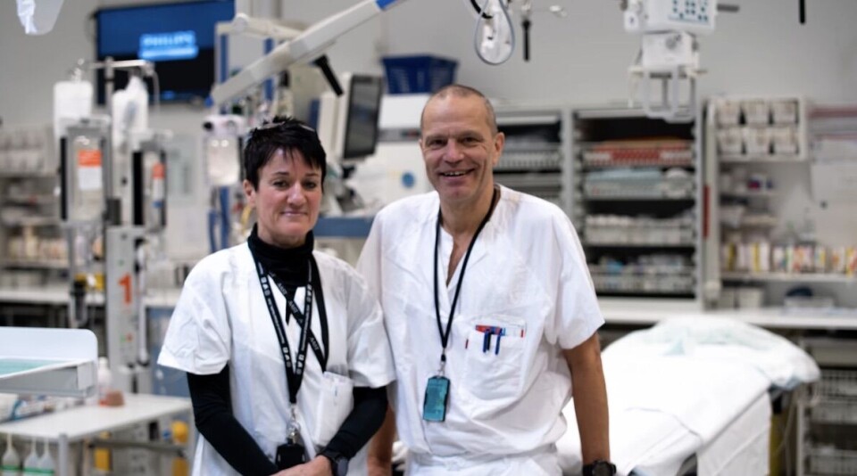 Tina Gaarder og Pål Aksel Næss på traumestua Ullevål sykehus.