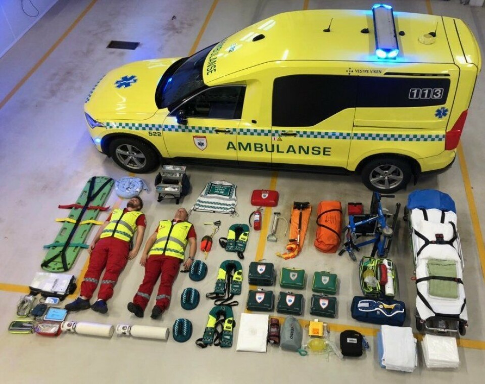 Innhold i en moderne ambulanse.
