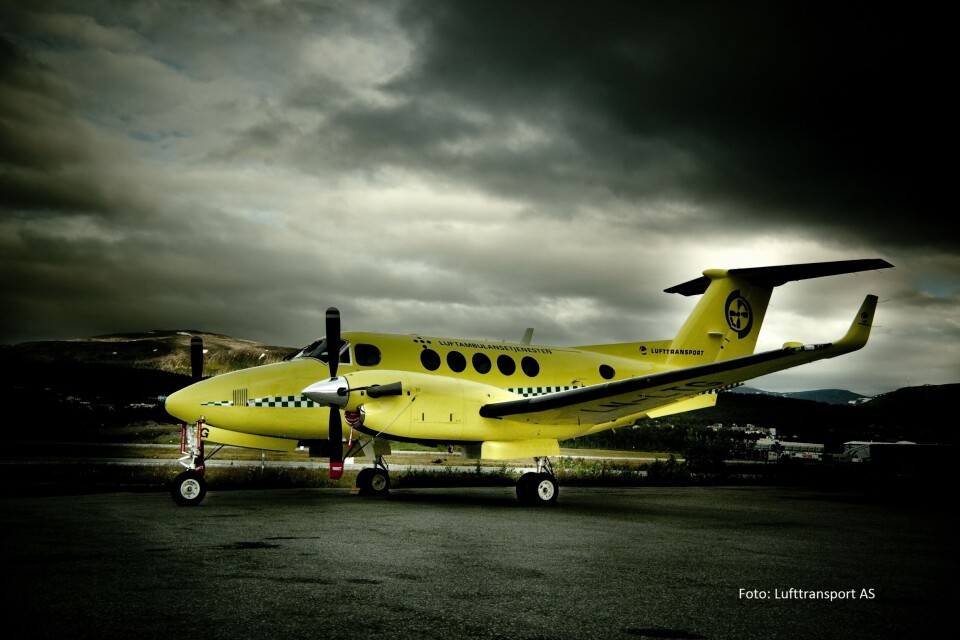 Flyambulanse Beech 200. Fra tidligere leverandør Lufttransport.