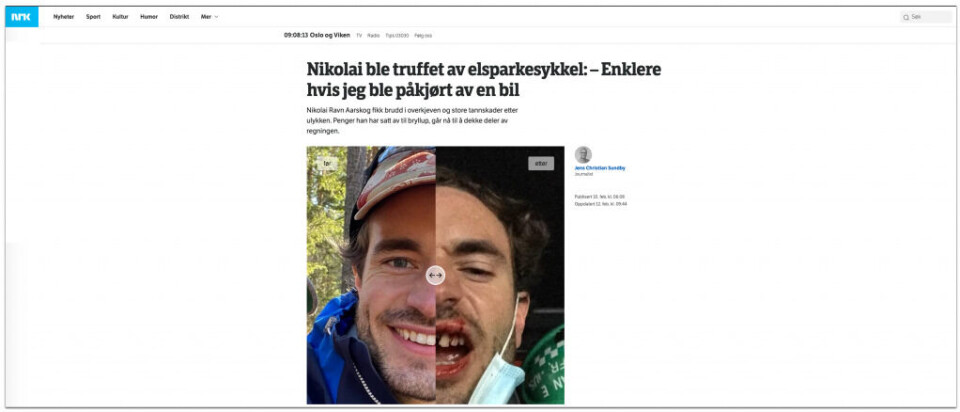 Skjermdump fra NRK