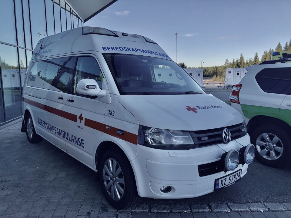 Beredskapsambulanse fra Røde Kors.