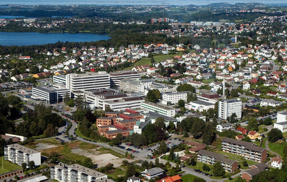 Flyfoto over Stavanger Universitetssykehus.
