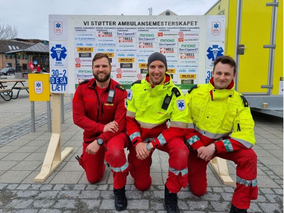 Totalvinnerne i Helse Midt: Team Rookies, St.Olav HF. F.v. Kristoffer Gederås, Petter Szabo, Eirik Ringen Pedersen.