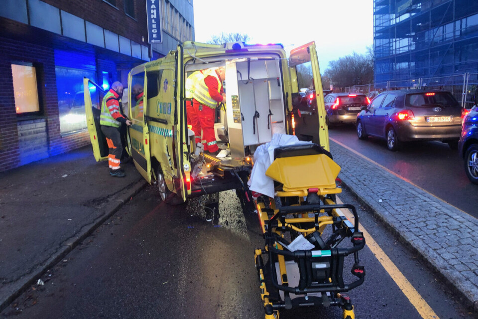Tønsberg 11. desember 2019: To ambulanser under utrykning krasjet i Tønsberg sentrum onsdag morgen. Ingen ble skadet i uhellet.