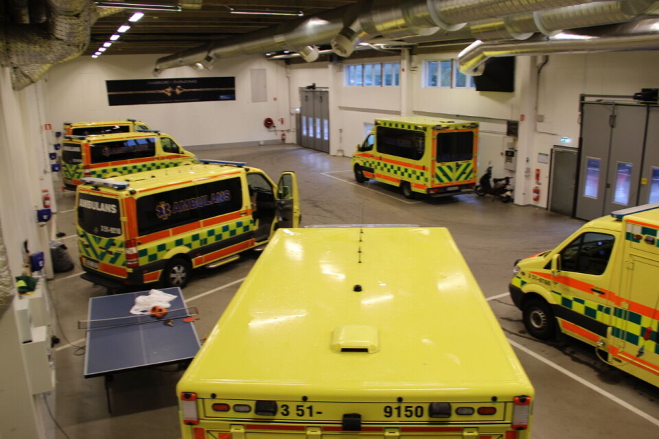 Ambulansehall i Gøteborg.