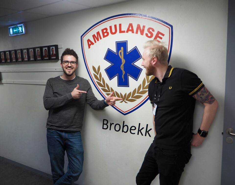 Thomas til venstre og Ole Kristian, paramedic og podkastmogul, til høyre.