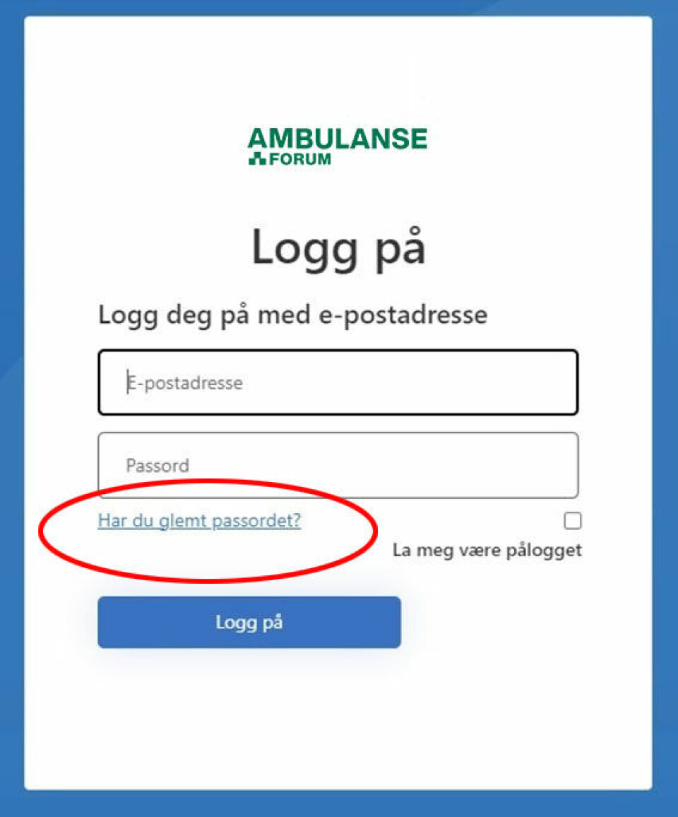 Ambulanseforum: Ny innlogging - slik går du fram