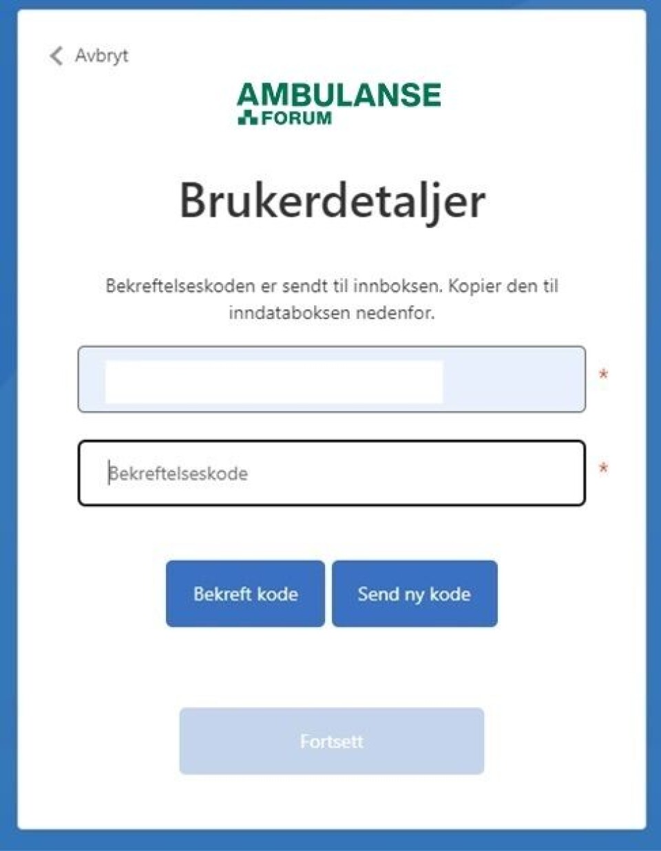 Ambulanseforum: Ny innlogging - slik går du fram