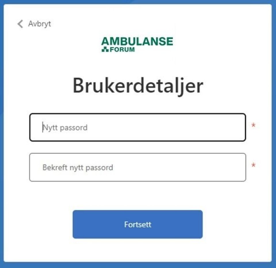 Ambulanseforum: Ny innlogging - slik går du fram