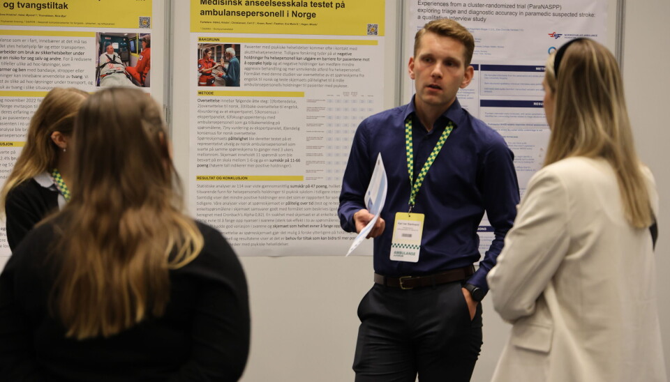 POSTER WALK: Postere var hengt opp i utstillingshallen, og det var mulig å snakke med bidragsyterne. Postere var hengt opp i utstillingshallen, og det var mulig å snakke med bidragsyterne.