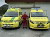 Morgan René Andresen mellom to ambulanser