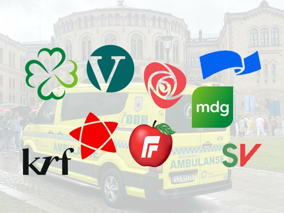 STORTINGSVALG: Hvor står de politiske partiene når det gjelder det prehospitale? Ambulanseforum har sendt 13 spørsmål til partiene.