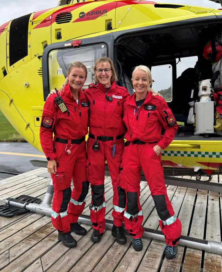 Liss Amdal, Victoria Skram og Grete Sundby utgjorde et helt kvinnelig crew på Dombåsbasen.